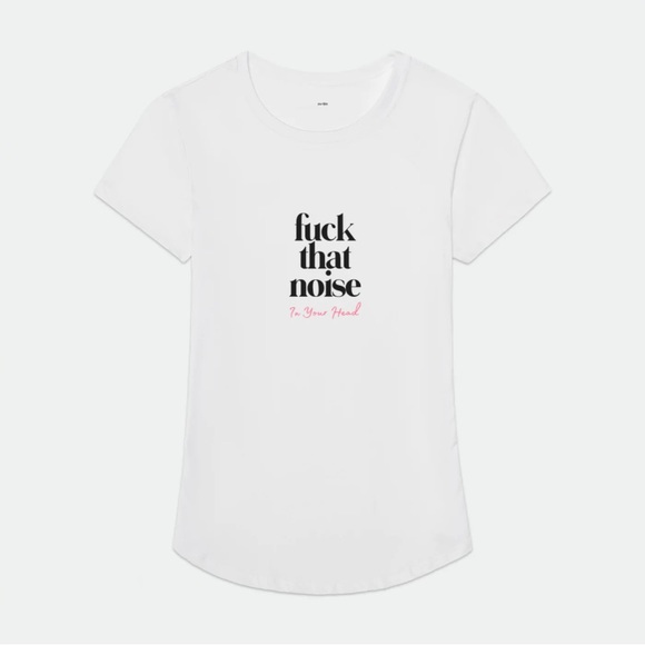 Fuck That Noise (In Your Head) Yoga Bitch Curved Hem Dreamy Supima Tee NWT - Picture 1 of 2